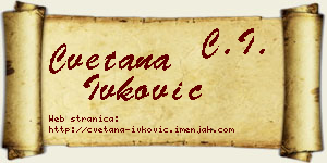 Cvetana Ivković vizit kartica